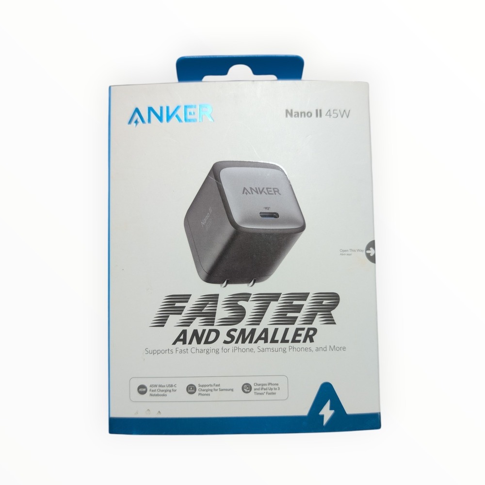 Pp6O Anker Nano II 45W USB-C Smaller Wall Charger - Black/Gray (A2664J11-1) OB